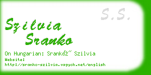 szilvia sranko business card